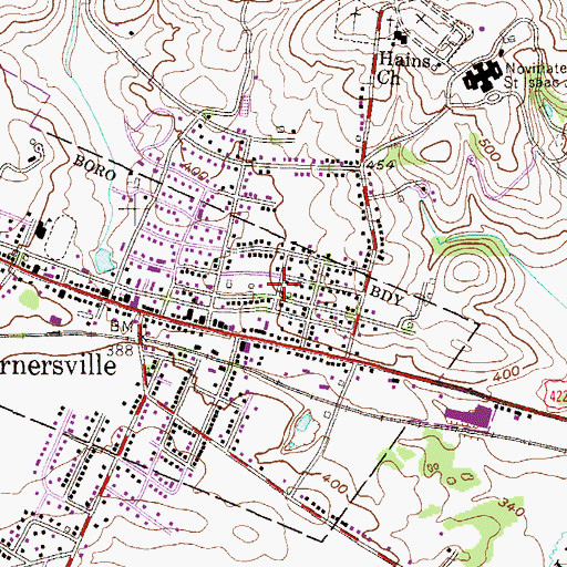 Topographic Map of Wernersville Borough Hall, PA