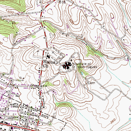 Topographic Map of West Cloister Garden, PA