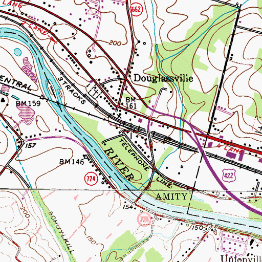 Topographic Map of White Horse Tavern, PA
