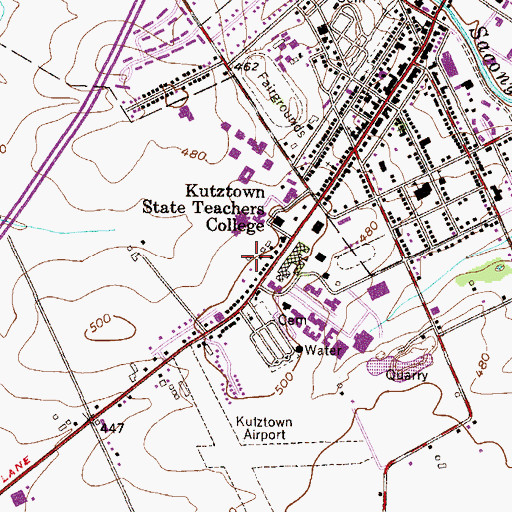 Topographic Map of Walnut Cottage, PA