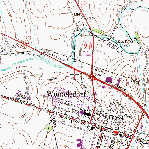 Topographic Map of Williamson Lodge Number 307, PA
