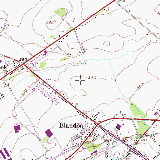 Topographic Map of Willow Gardens, PA