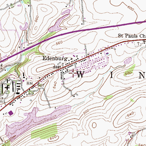 Topographic Map of Windsor Township Park, PA