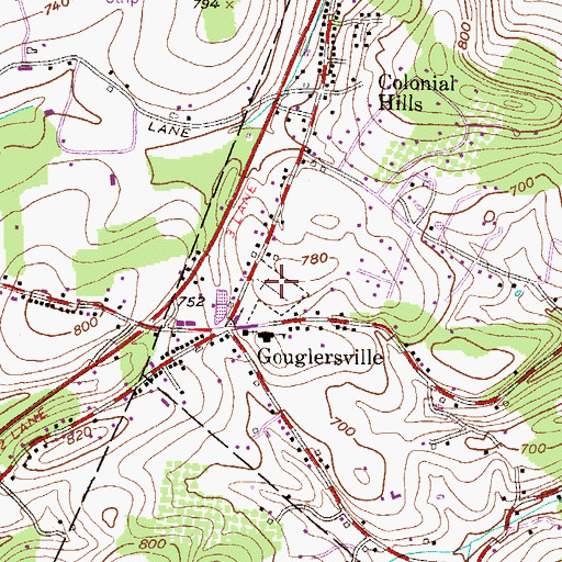 Topographic Map of Wyomissing Cemetery, PA