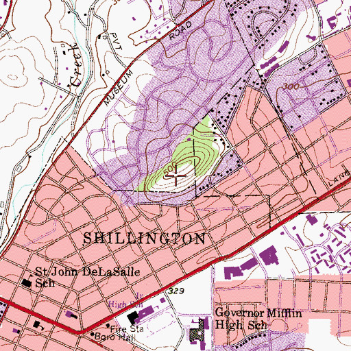 Topographic Map of Wyomissing Open Space, PA