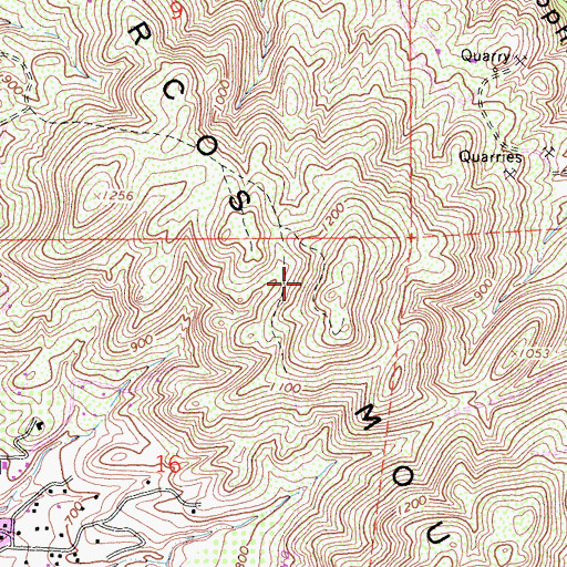 Topographic Map of San Marcos Mountains, CA