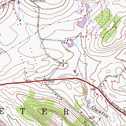 Topographic Map of Young - Kissling Cemetery, PA