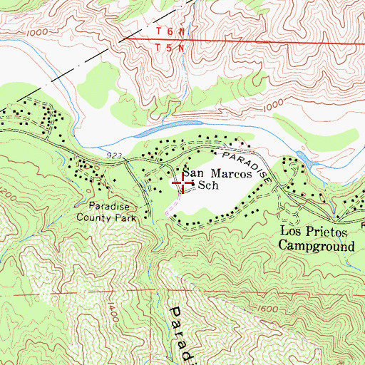 Topographic Map of San Marcos School, CA