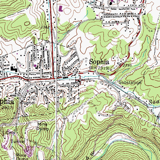 Topographic Map of House of Prayer Christian Academy, WV