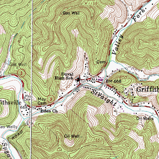 Topographic Map of Duval PK - 8 School, WV
