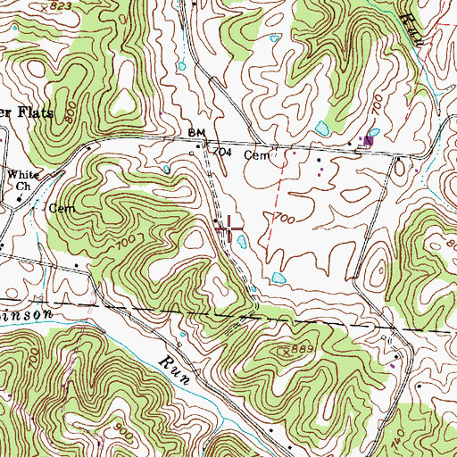 Topographic Map of Sycamore Hollow School, WV