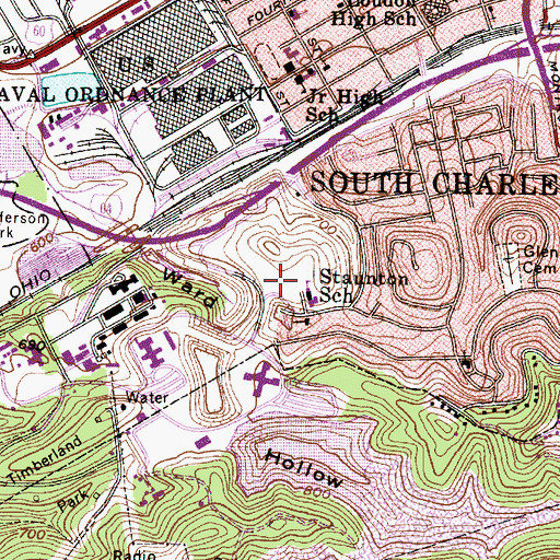 Topographic Map of Marshall University - Graduate College, WV