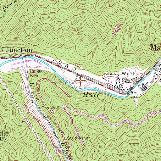 Topographic Map of Man Elementary School, WV