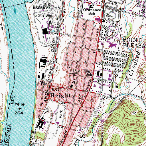 Topographic Map of Wesleyan Holiness Bible College, WV