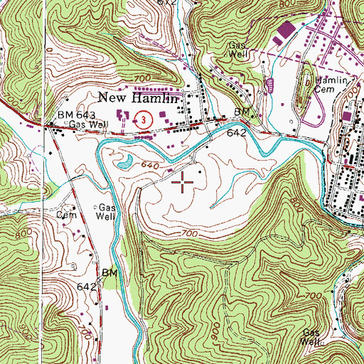 Topographic Map of Lincoln County High School, WV
