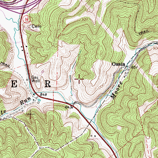 Topographic Map of Big Otter Elementary School, WV
