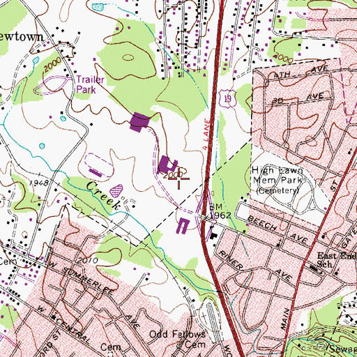 Topographic Map of New River Elementary School, WV