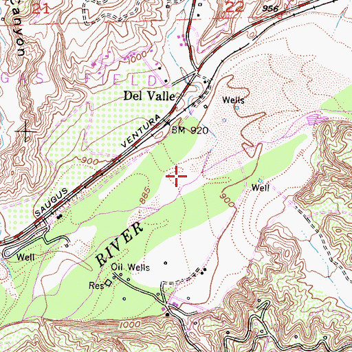 Topographic Map of San Martinez Chiquito Canyon, CA
