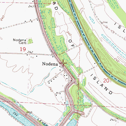 Topographic Map of Nodena Site, AR