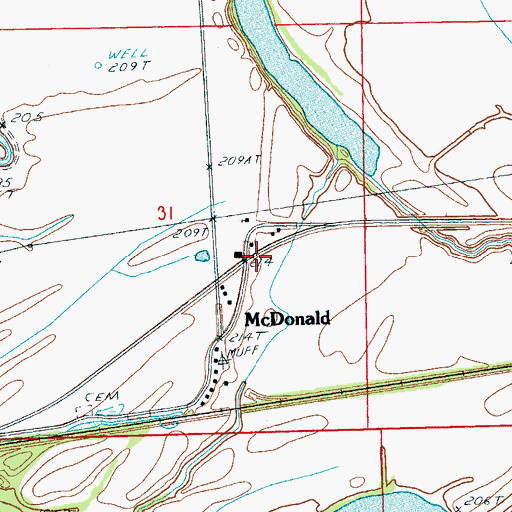 Topographic Map of Parkin Mound Archeological State Park, AR