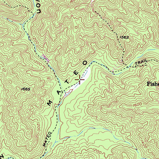 Topographic Map of San Mateo Trail, CA