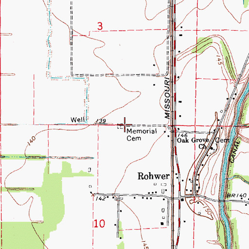 Topographic Map of Rohwer Relocation Center Cemetery, AR