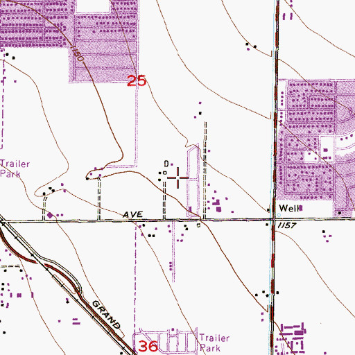 Topographic Map of Hoka Tiki Mobile Village, AZ