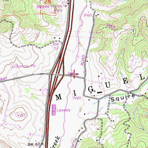 Topographic Map of San Miguelito, CA