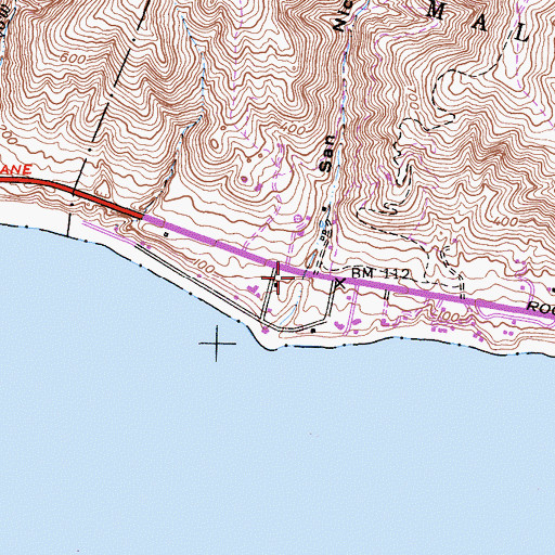 Topographic Map of San Nicolas Canyon, CA