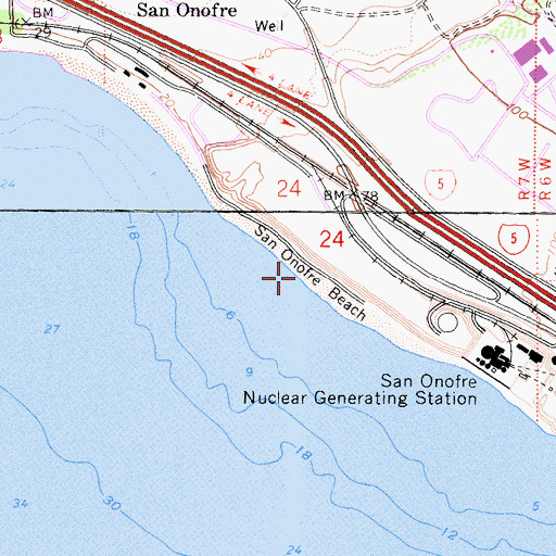 Topographic Map of San Onofre State Beach, CA
