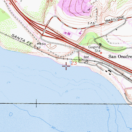 Topographic Map of San Onofre Creek, CA