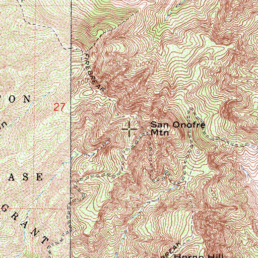 Topographic Map of San Onofre Mountain, CA