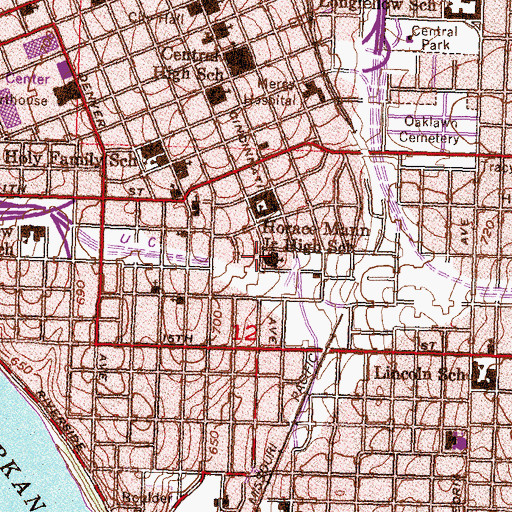 Topographic Map of South Boston Avenue Methodist Episcopal Church, OK