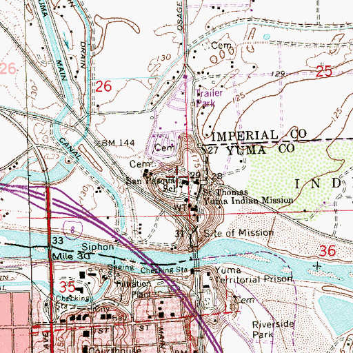 Topographic Map of San Pasqual School, CA