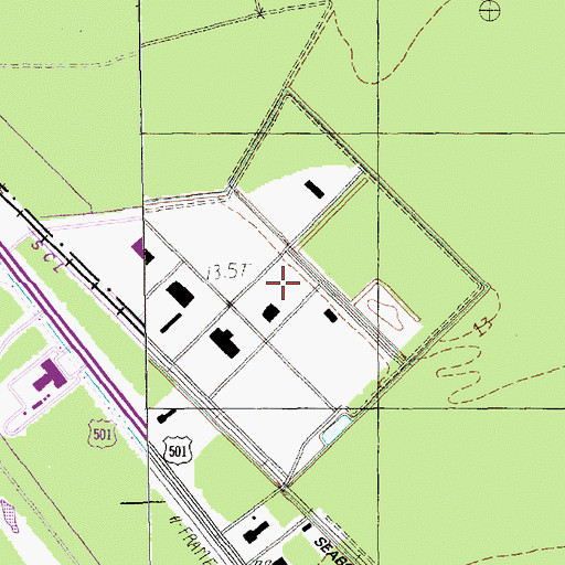 Topographic Map of Atlantic Center Industrial Park, SC
