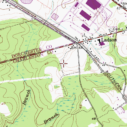 Topographic Map of Ladson Station Industrial Park, SC