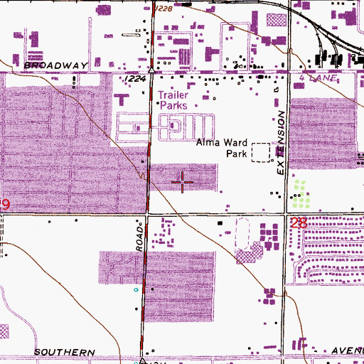 Topographic Map of Holiday Village Mobile Home Park, AZ