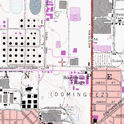 Topographic Map of San Pedro, CA