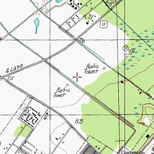 Topographic Map of Broadway at the Beach, SC