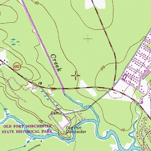Topographic Map of Dorchester Village Shopping Center, SC