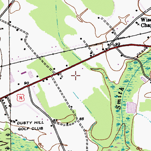 Topographic Map of Marion Towne Center, SC