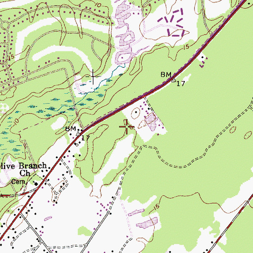 Topographic Map of Mount Pleasant Town Center, SC