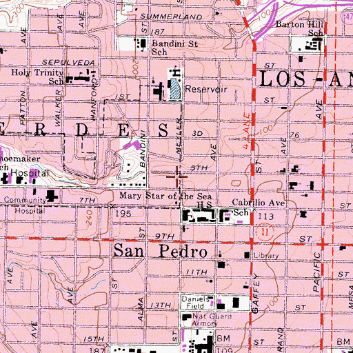 Topographic Map of San Pedro Canyon, CA