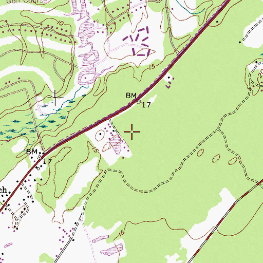 Topographic Map of Sweetgrass Shopping Center, SC