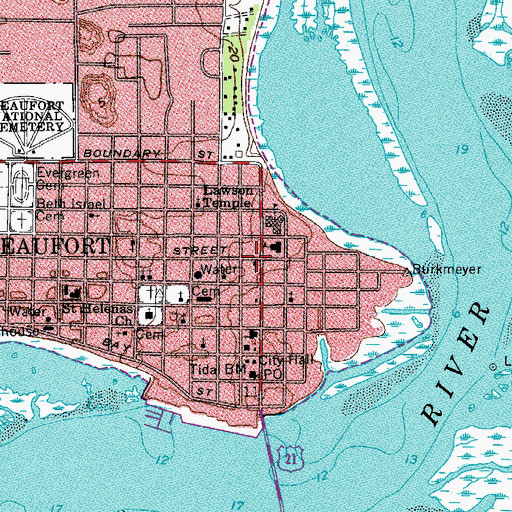 Topographic Map of University of South Carolina at Beaufort North Campus Elliott House, SC