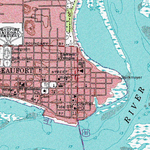 Topographic Map of University of South Carolina at Beaufort North Campus Barnwell House, SC