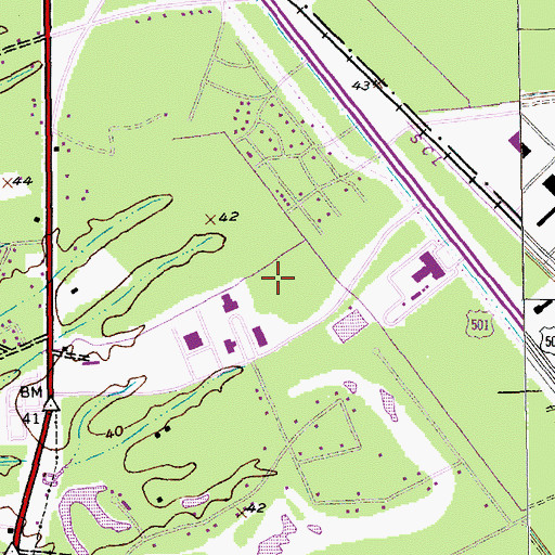 Topographic Map of Coastal Carolina University Library Jackson Student Center, SC