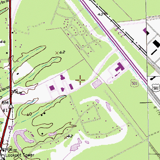 Topographic Map of Coastal Carolina University Wheelwright Auditorium, SC