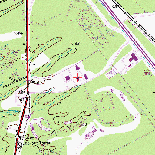 Topographic Map of Coastal Carolina University Atheneum Hall, SC