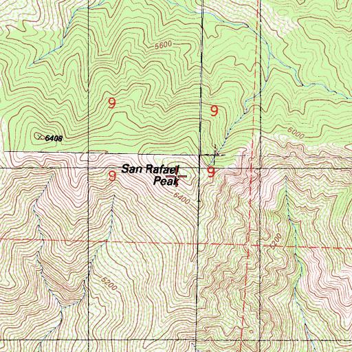 Topographic Map of San Rafael Peak, CA